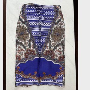 ASOS Blue Printed Pencil Skirt